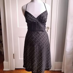 WHBM Black Eyelet Sundress Cotton, 8